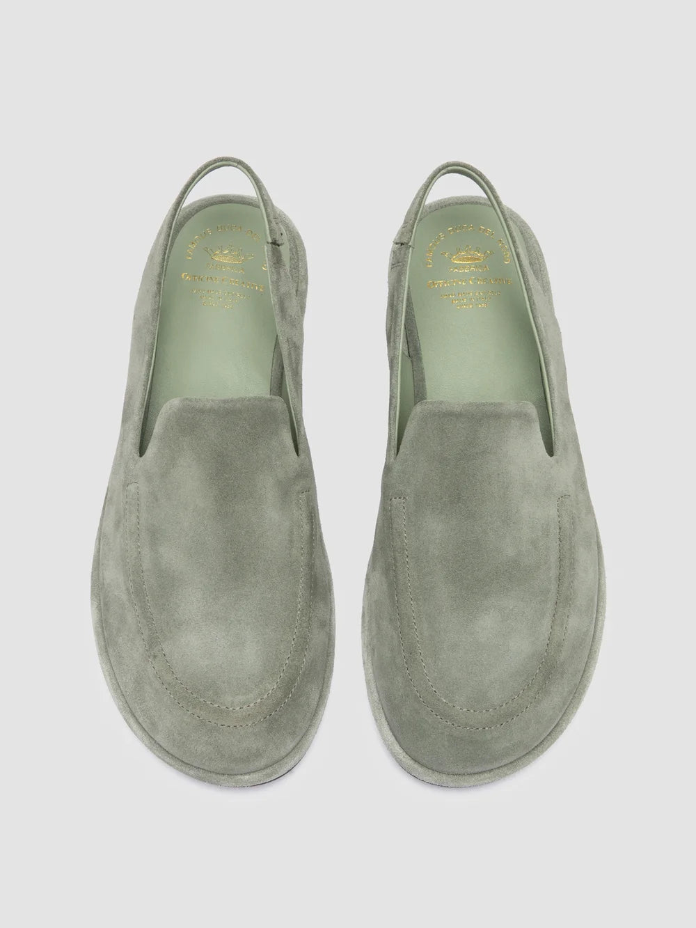 MIENNE 116 - Sandali Slingback in Pelle Scamosciata Verde - image 2,side view