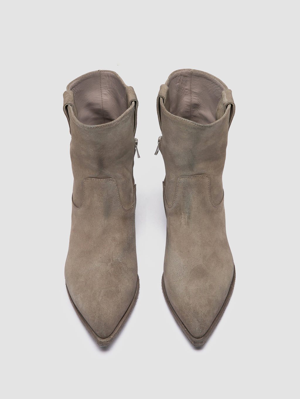 NOELIE DD 108 - Taupe Suede Zip Boots - image 2,side view