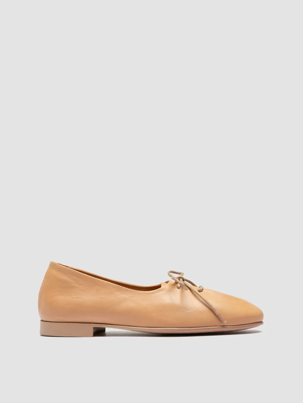 OLIVER 102 - Taupe Leather Ballerina Shoes - image 1,side view