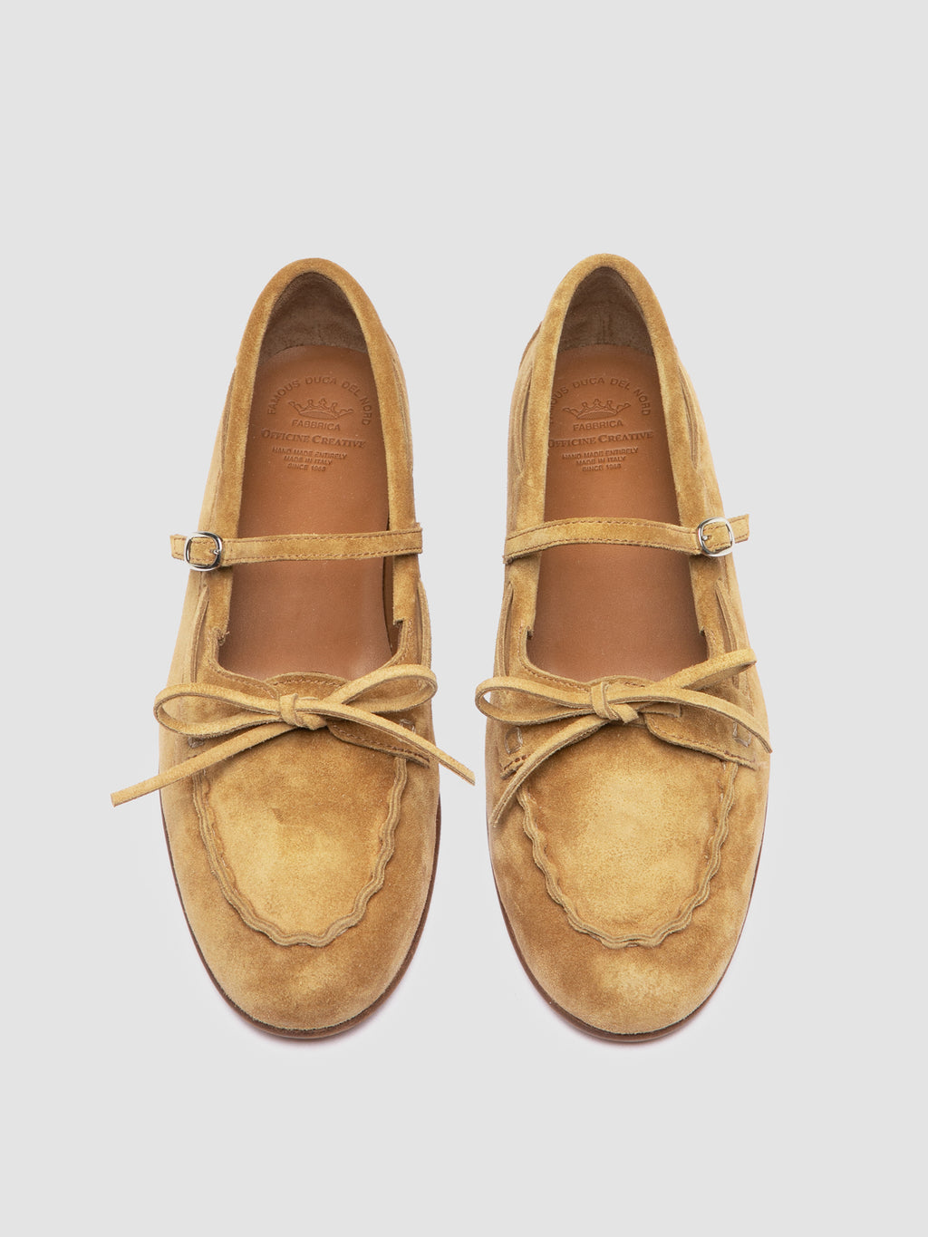 OLIVER 104 - Ballerine in Pelle Scamosciata Beige - image 2,side view