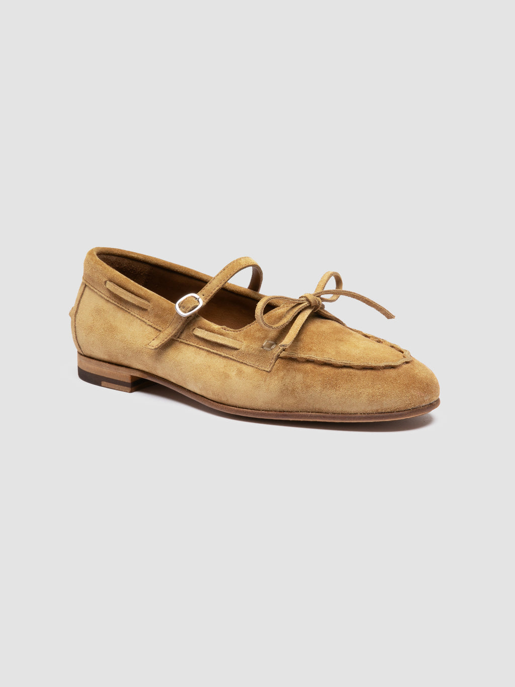 OLIVER 104 - Ballerine in Pelle Scamosciata Beige - image 3,side view