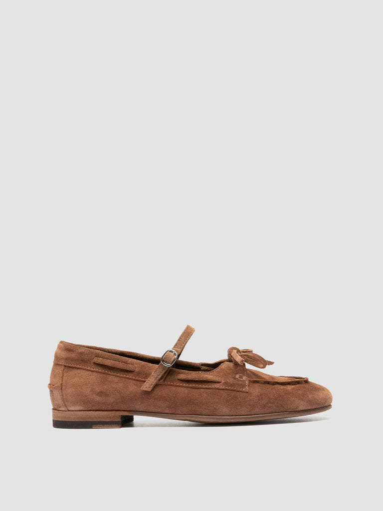 OLIVER 104 - Brown Suede Ballerina Shoes