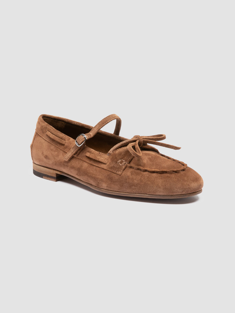 OLIVER 104 - Brown Suede Ballerina Shoes