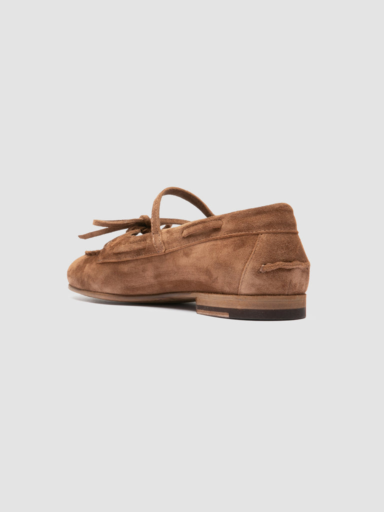 OLIVER 104 - Brown Suede Ballerina Shoes