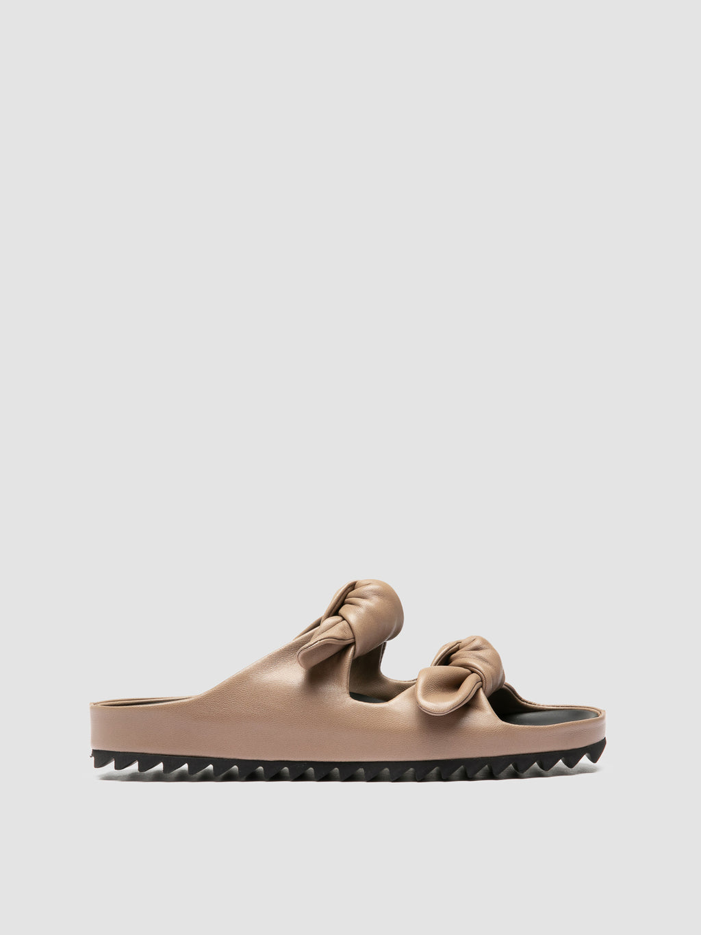PELAGIE 021 - Taupe Leather Slide Sandals - image 1