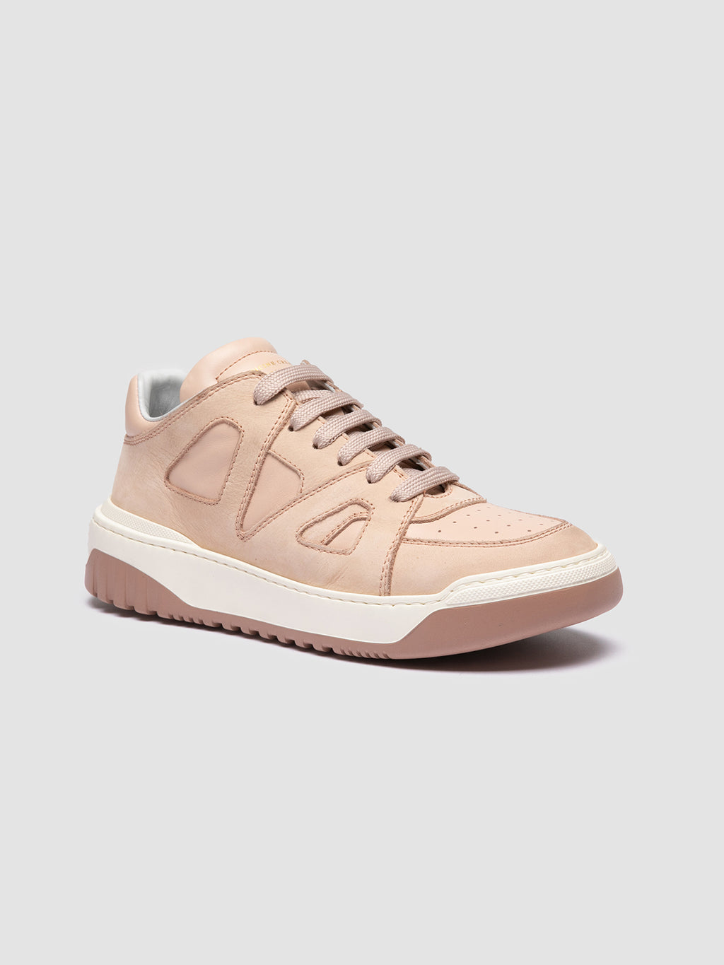 ROCKVILLE 102 - Beige Leather Low Top Sneakers - image 3,side view