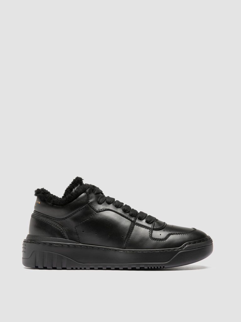ROCKVILLE 105 - Black Leather Low Top Sneakers