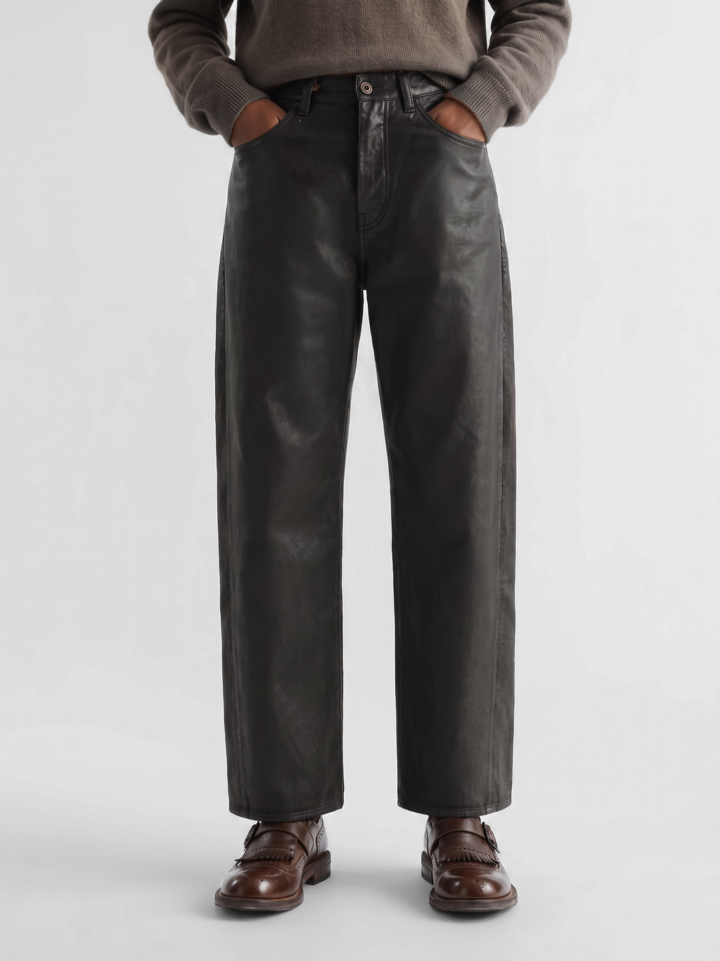 RUGGED 111 - Scarpe Monk in Pelle Marrone - image 2,side view