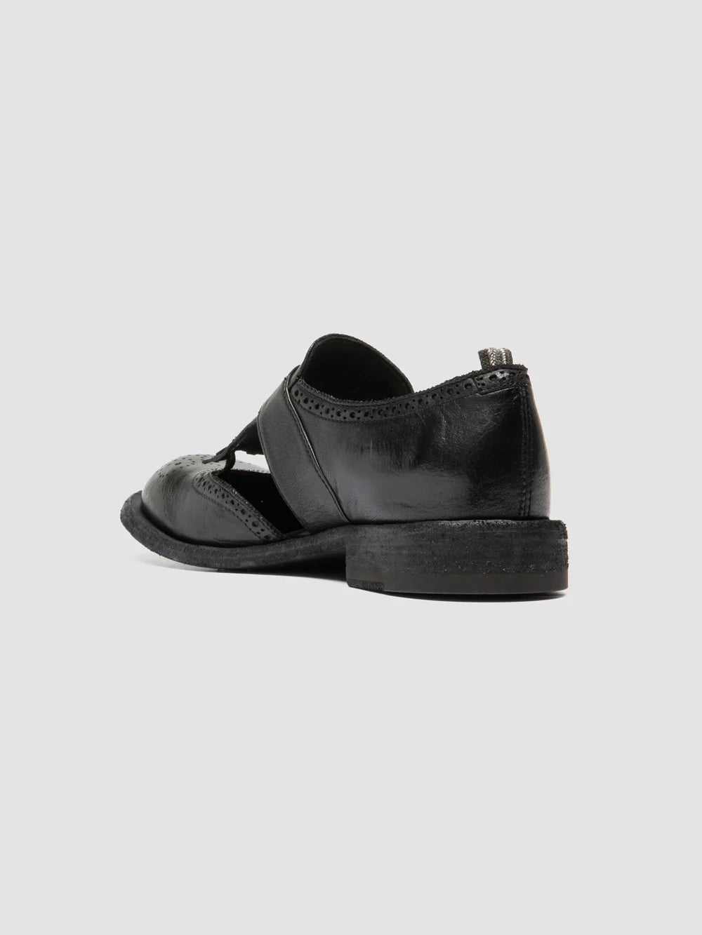 RUGGED 119 - Scarpe Monk in Pelle Nera - image 4,side view