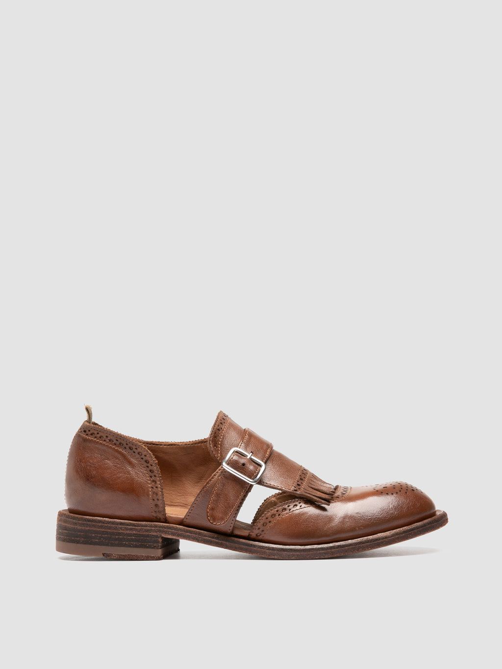 RUGGED 119 - Scarpe Monk in Pelle Marrone - image 1,side view