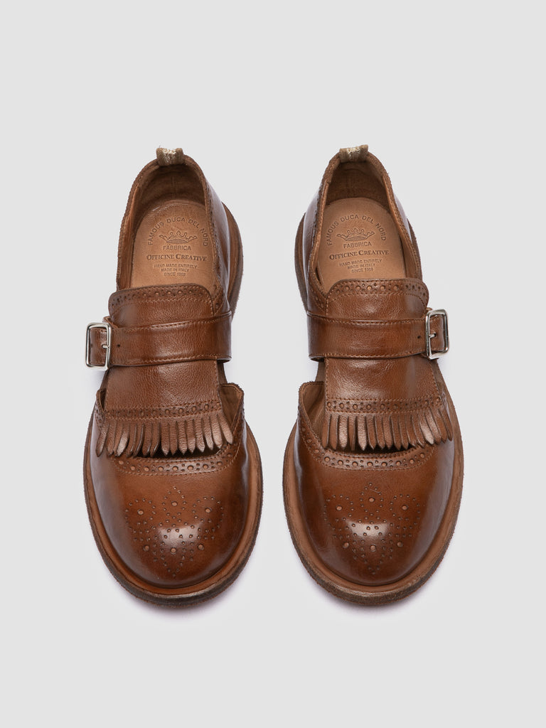 RUGGED 119 - Scarpe Monk in Pelle Marrone