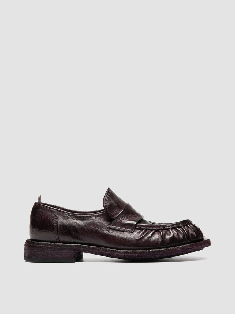 RUGGED 123_W - Burgundy Leather Penny Loafers