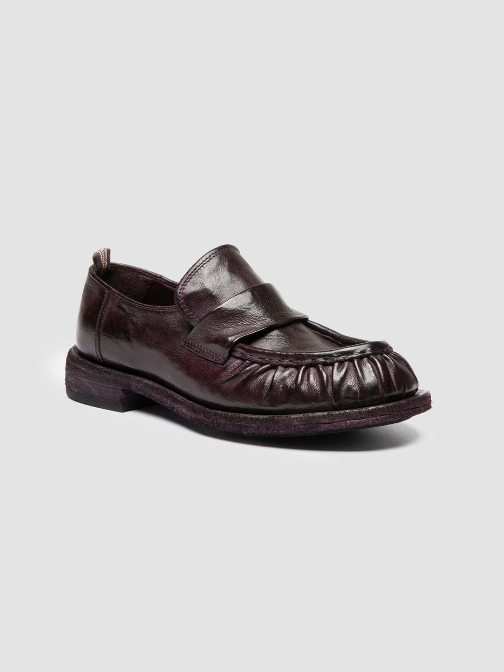 RUGGED 123_W - Burgundy Leather Penny Loafers - image 3,side view
