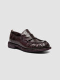 RUGGED 123_W - Burgundy Leather Penny Loafers - thumb image 3,side view