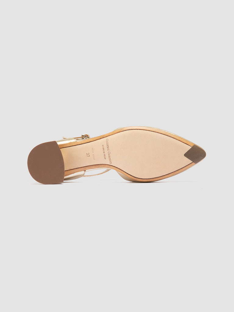 SAGE 103 - Gold Leather T-Bar Shoes