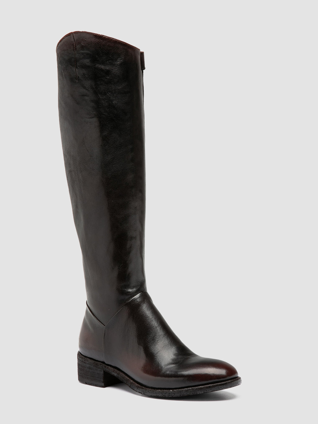 SELINE 039 - Stivali con Zip in Pelle Marrone - image 3,side view