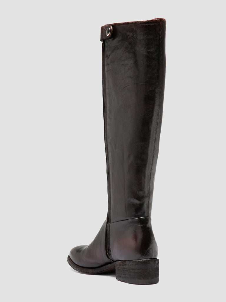 SELINE 039 - Stivali con Zip in Pelle Marrone