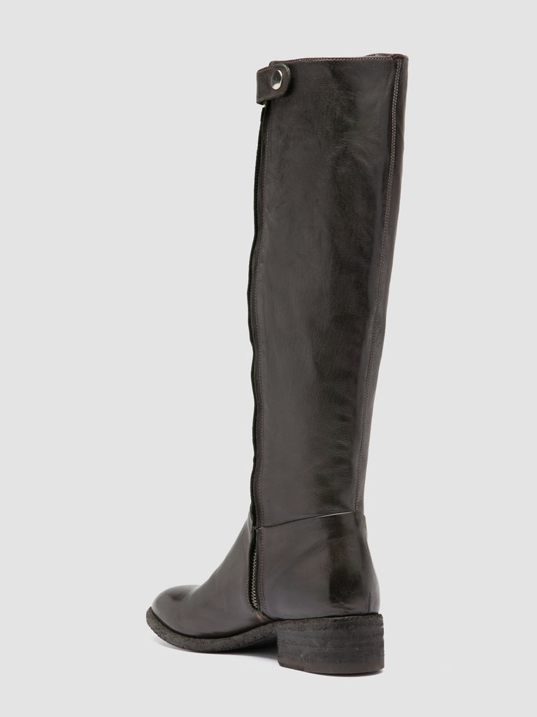 SELINE 039 - Grey Leather Zipped Boots