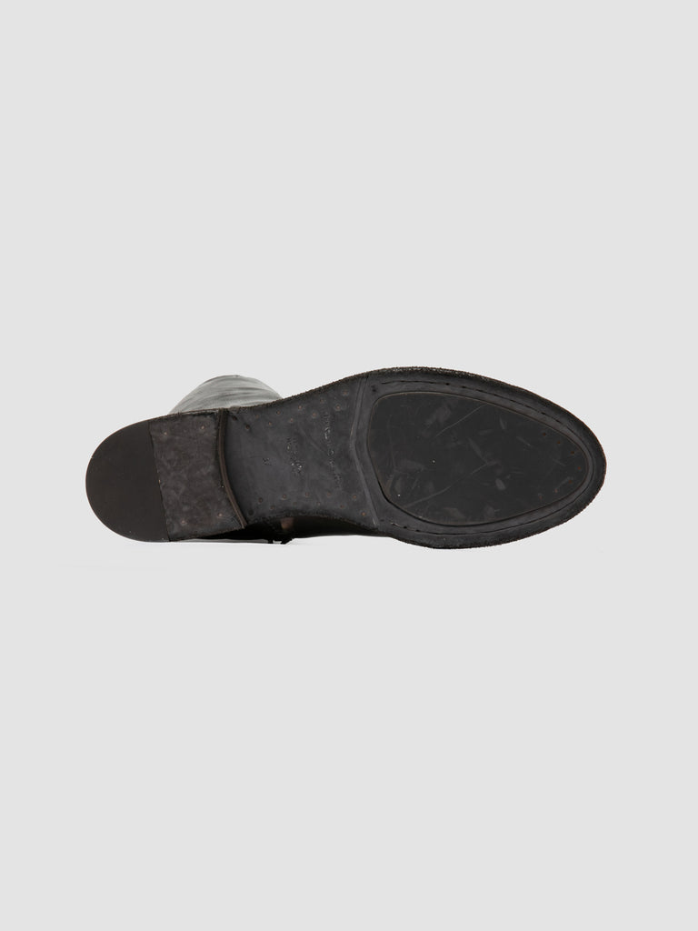 SELINE 039 - Grey Leather Zipped Boots