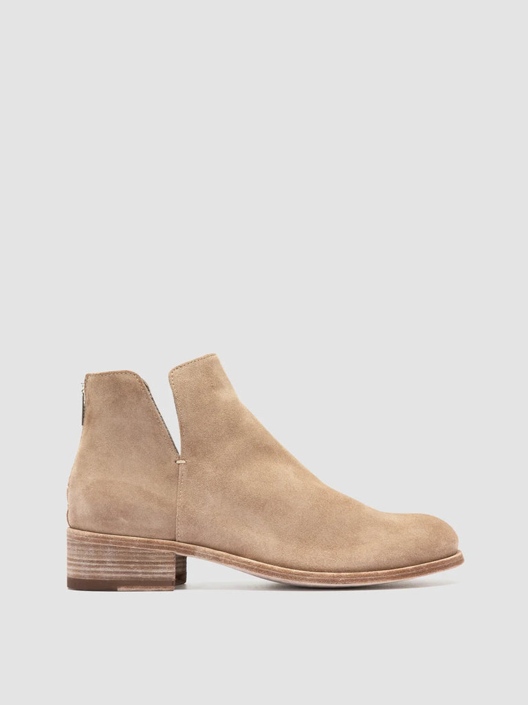 SHANTEL 003 - Taupe Suede Zipped Boots