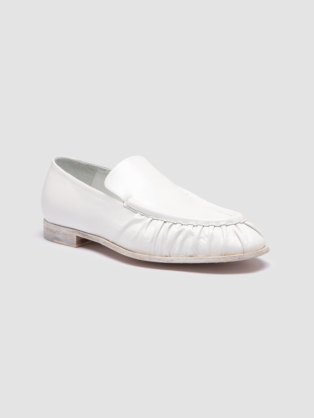 SOLITUDE 101 - White Leather Loafers - image 3,side view