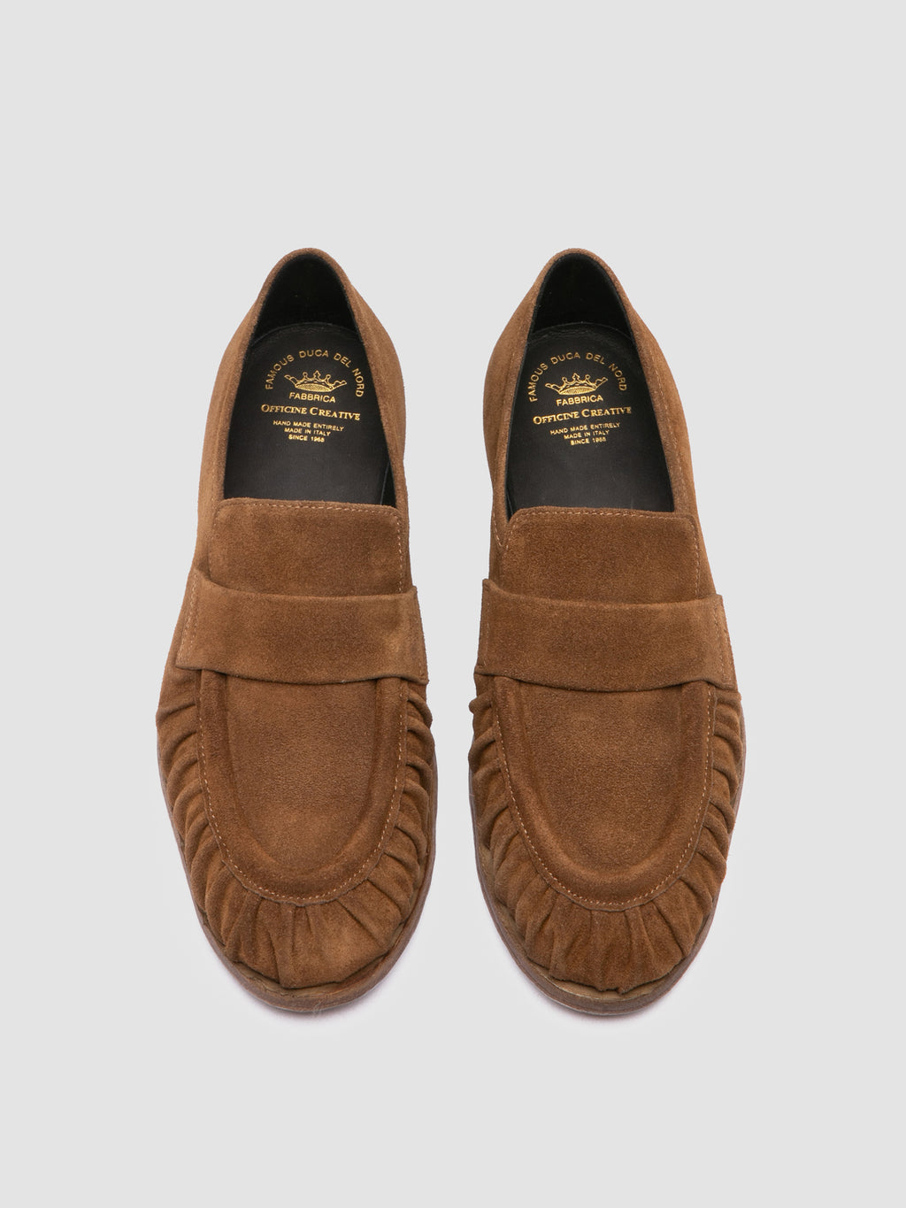 SOLITUDE 107 - Brown Suede Penny Loafers - image 2,side view