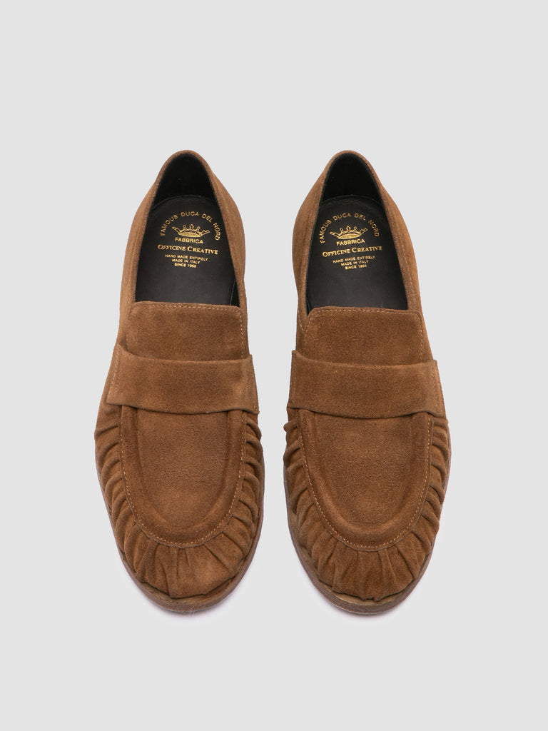 SOLITUDE 107 - Brown Suede Penny Loafers