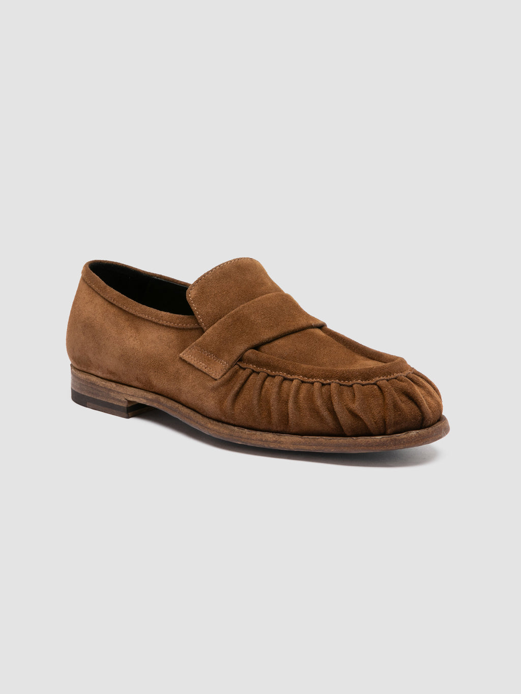 SOLITUDE 107 - Brown Suede Penny Loafers - image 3,side view