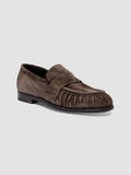 SOLITUDE 107 - Mocassini Penny in Pelle Scamosciata Marrone - thumb image 3,side view