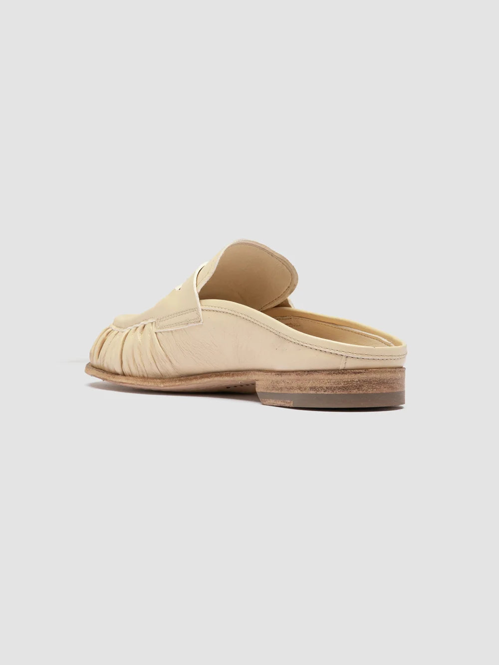 SOLITUDE 112 - Ivory Leather Mule Sandals - image 4,side view