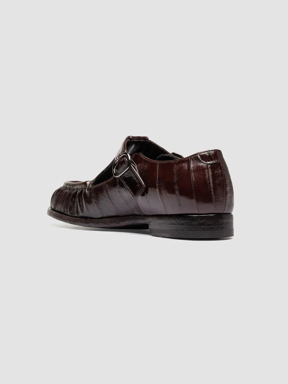 SOLITUDE 115 - Scarpe con Cinturino a T in Pelle Marrone - image 4,side view