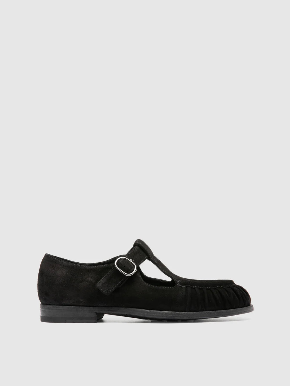 SOLITUD /115 - Scarpe con Cinturino a T in Pelle Scamosciata Nera - image 1,side view