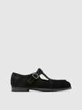 SOLITUD /115 - Scarpe con Cinturino a T in Pelle Scamosciata Nera - thumb image 1,side view