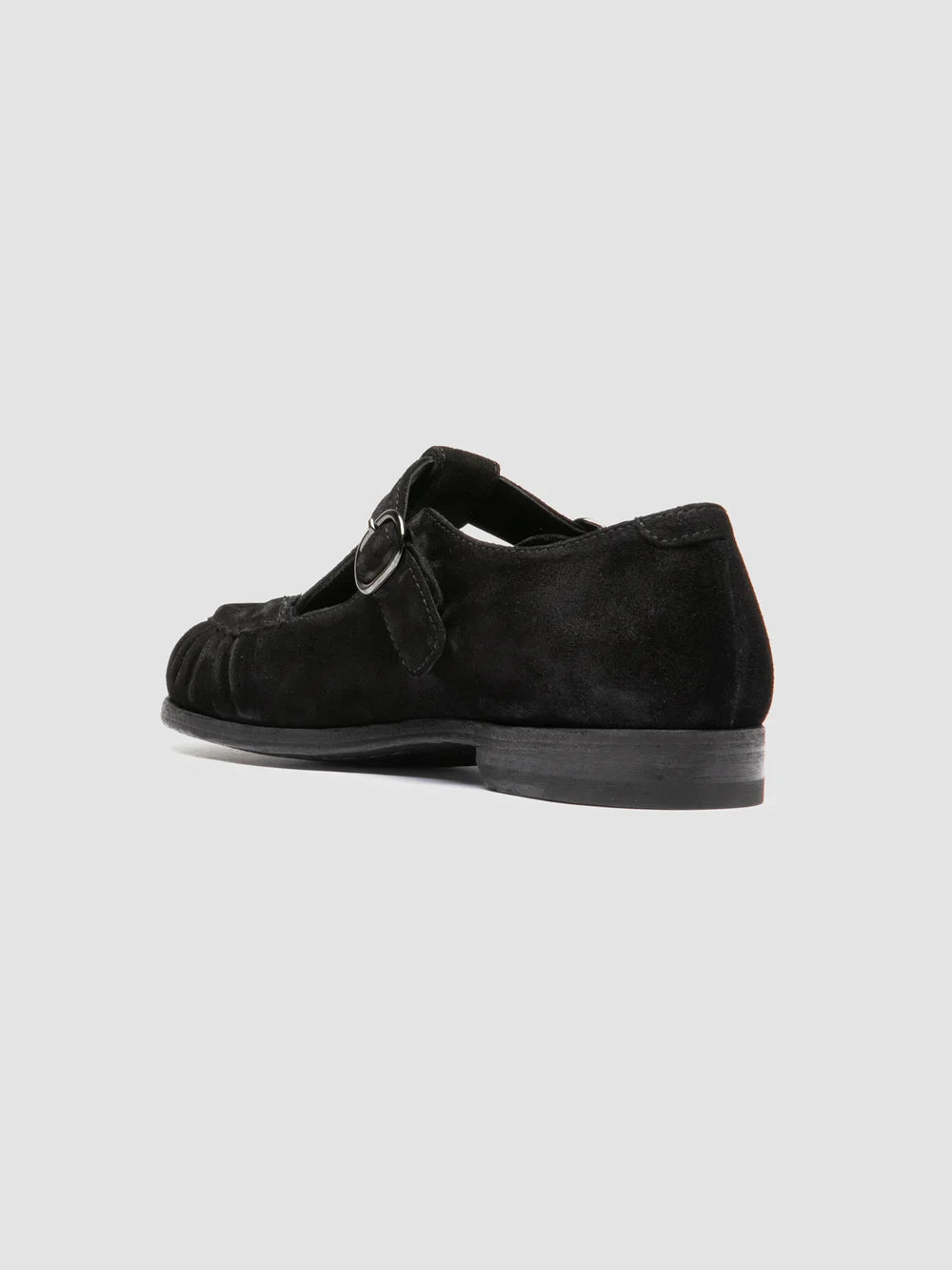 SOLITUD /115 - Scarpe con Cinturino a T in Pelle Scamosciata Nera - image 4,side view