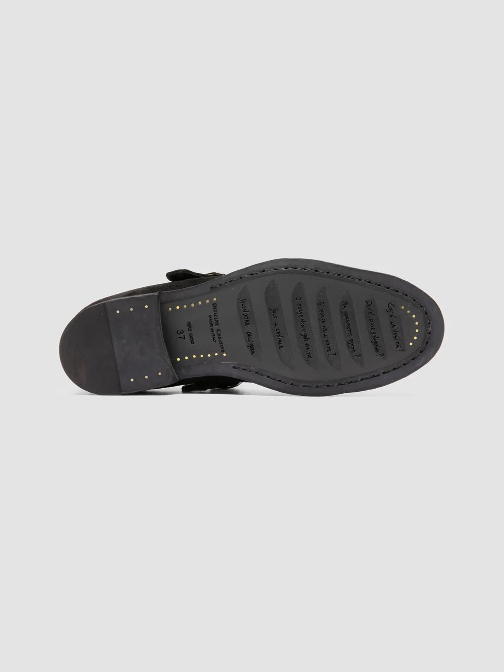 SOLITUD /115 - Scarpe con Cinturino a T in Pelle Scamosciata Nera - image 5,side view