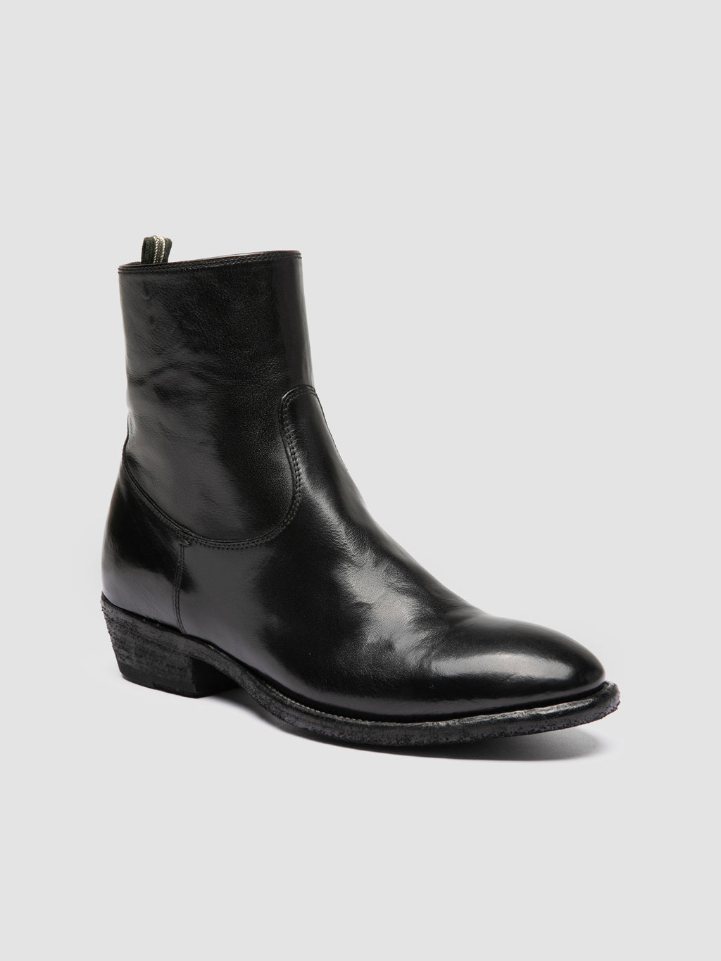 SONEGAL DD 003 - Stivali con Zip in Pelle Nera - image 3,side view