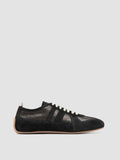 SUBSIDE 102 - Black Leather and Suede Low-Top Sneakers - thumb image 1,side view