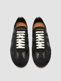 SUBSIDE 102 - Black Leather and Suede Low-Top Sneakers - thumb image 2,side view