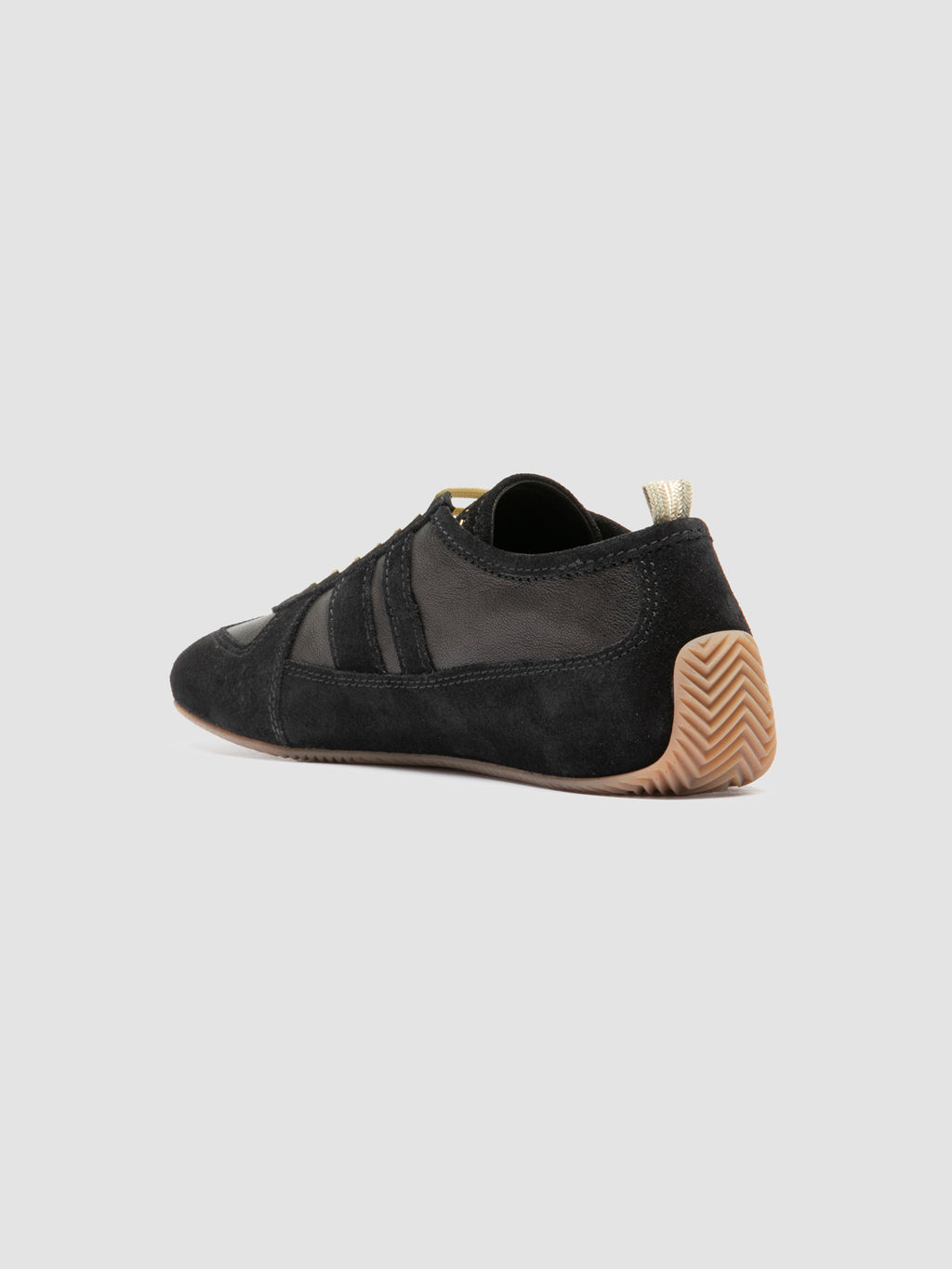 SUBSIDE 102 - Black Leather and Suede Low-Top Sneakers - image 4,side view