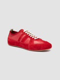 SUBSIDE 102 - Sneaker Basse in Pelle e Pelle Scamosciata Rossa - thumb image 3,side view