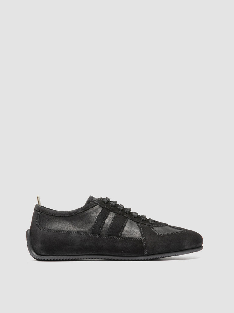 SUBSIDE 104_W - Sneaker Basse in Pelle e Pelle Scamosciata Nera