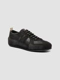 SUBSIDE 104_W - Sneaker Basse in Pelle e Pelle Scamosciata Nera - thumb image 3,side view