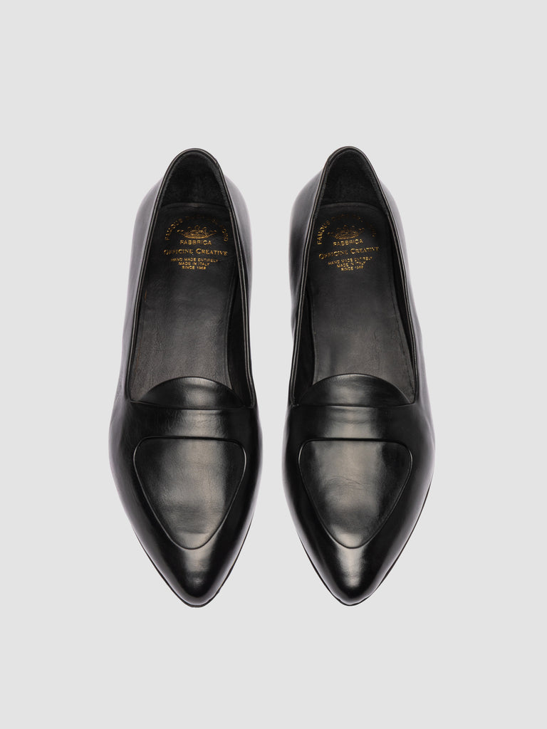 SUE 009 - Black leather Penny Loafers