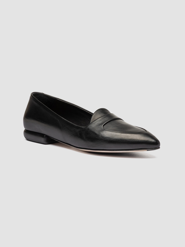 SUE 009 - Black leather Penny Loafers