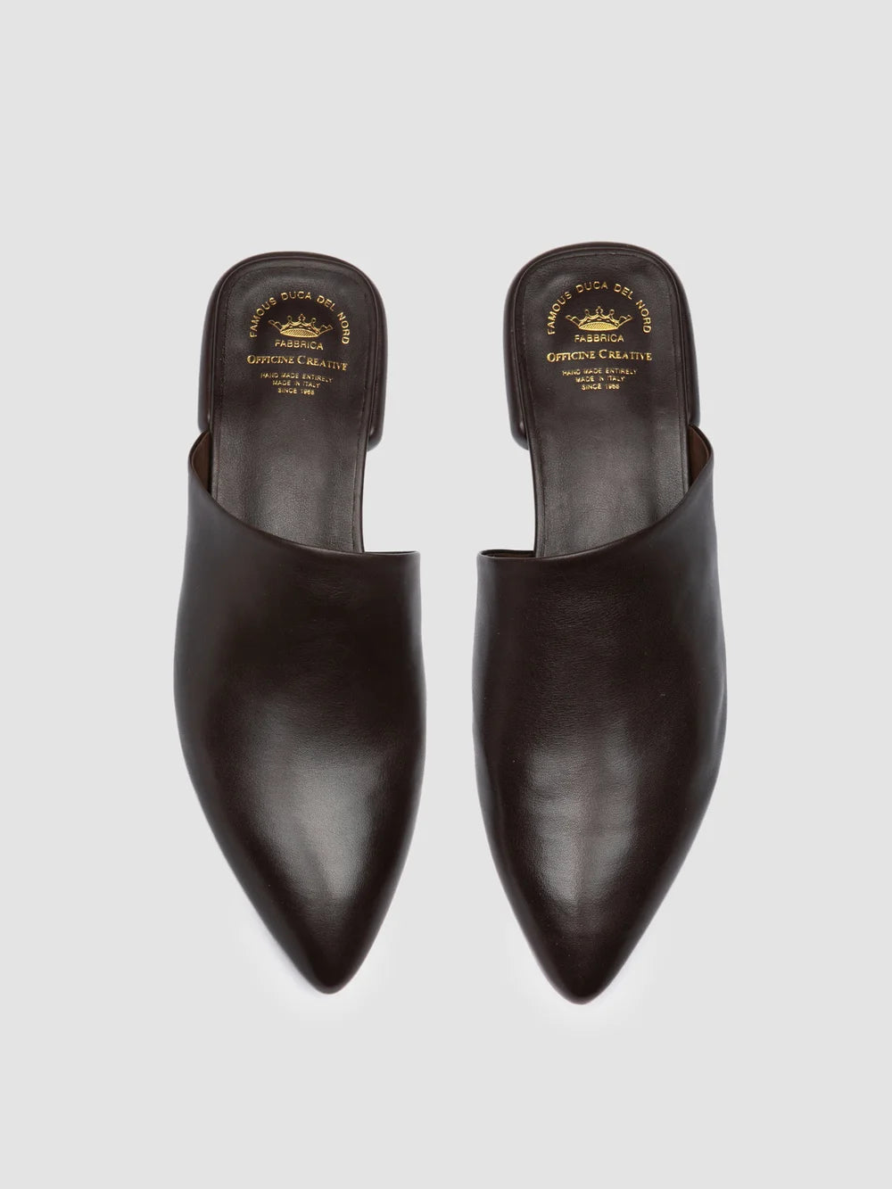 SUE 014 - Sandali Mule in Pelle Marrone - image 2,side view