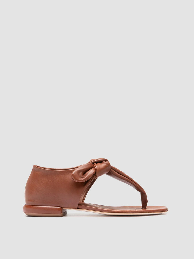 SUKI 008 - Sandali Infradito in Pelle Marrone