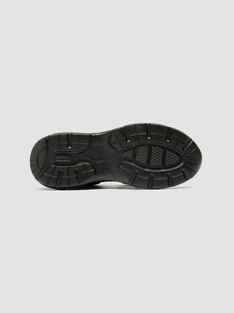 SUPURBIA 101 - Black Leather & Mesh Low Top Sneakers