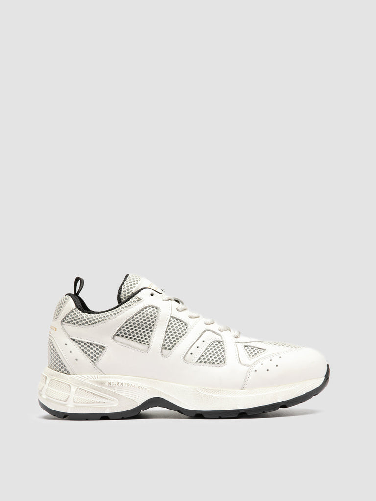 SUPURBIA 101 - White Leather & Mesh Low Top Sneakers