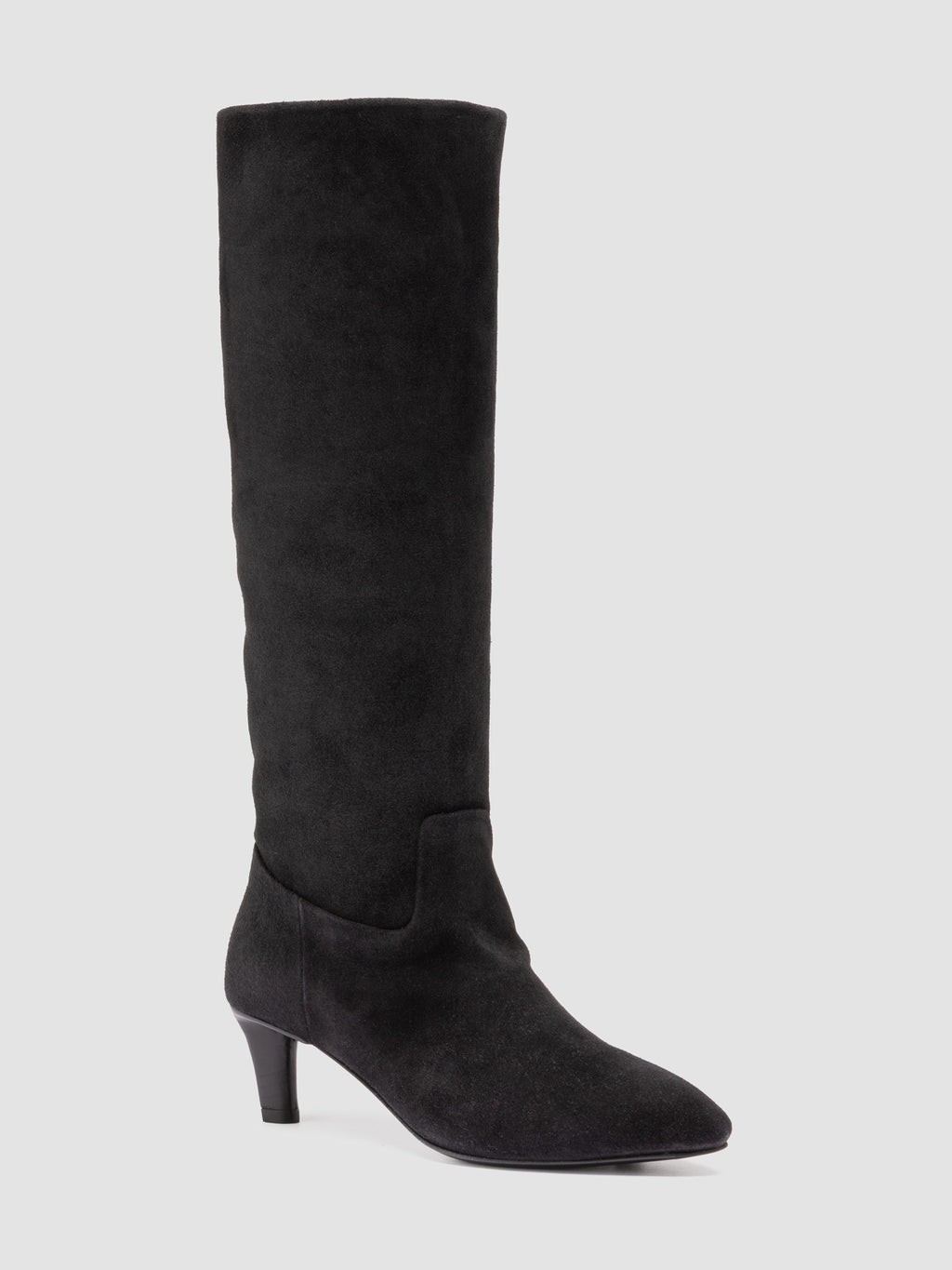 SUZY 006 - Black Suede Zipped Boots - image 3,side view