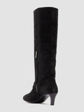 SUZY 006 - Black Suede Zipped Boots - thumb image 4,side view